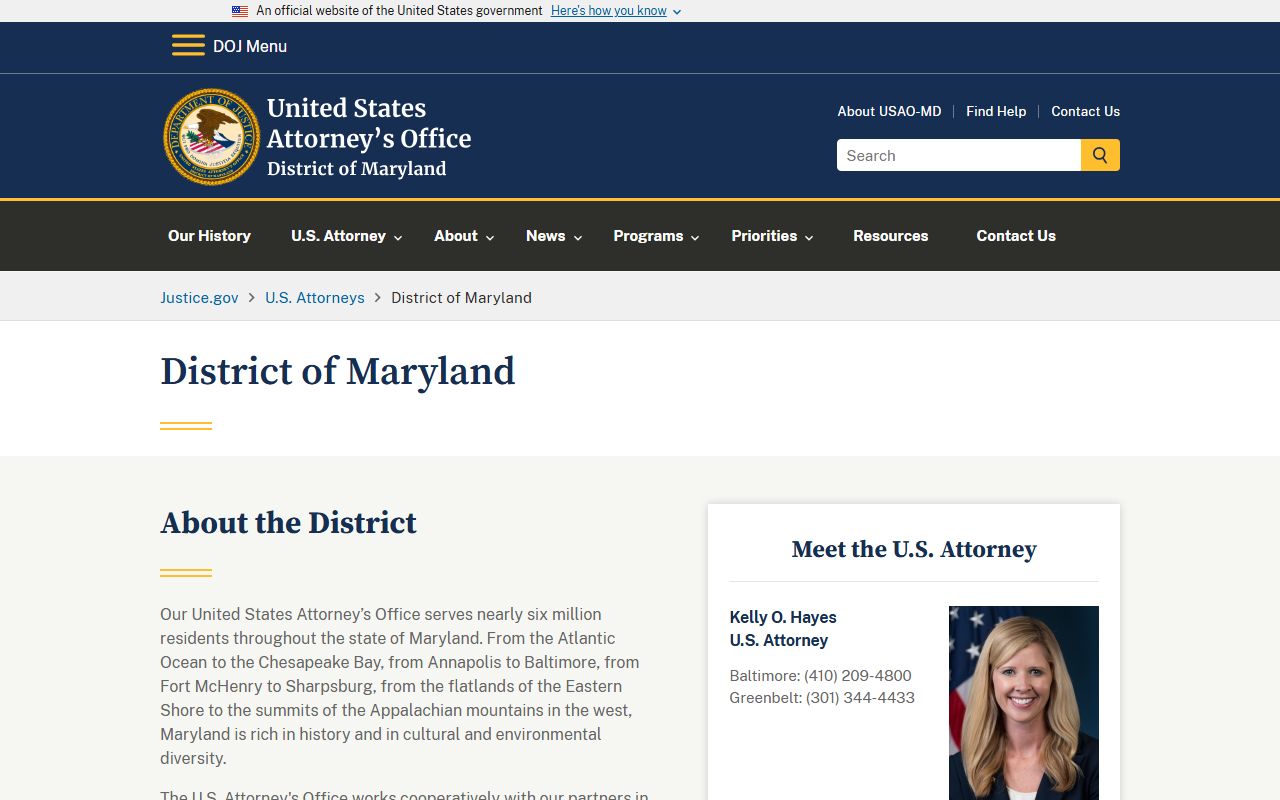 Talbot County arrest records and court charges U.S. Attorney District of Maryland